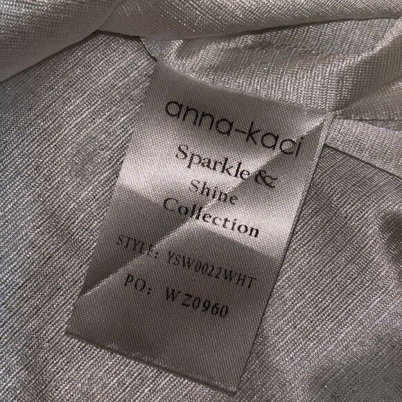 Anna Kaci sparkling sequined white/ pink racerback party, event tank. Size XXL - Picture 10 of 14